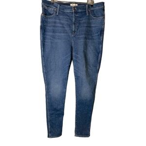 Madewell 10” High Rise Skinny Jeans 35 Plus Size Dark Wash Stretch Casual MA616